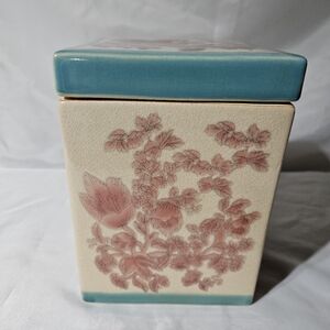 Vintage Pier 1 Imports Fiona Ceramic Square Canister